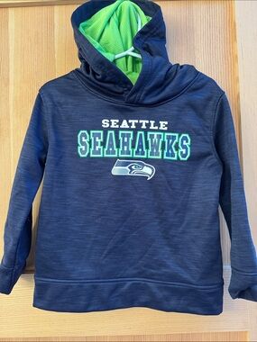 NFL Team Apparel Kids Navy Hoodie pullover with Green Lining